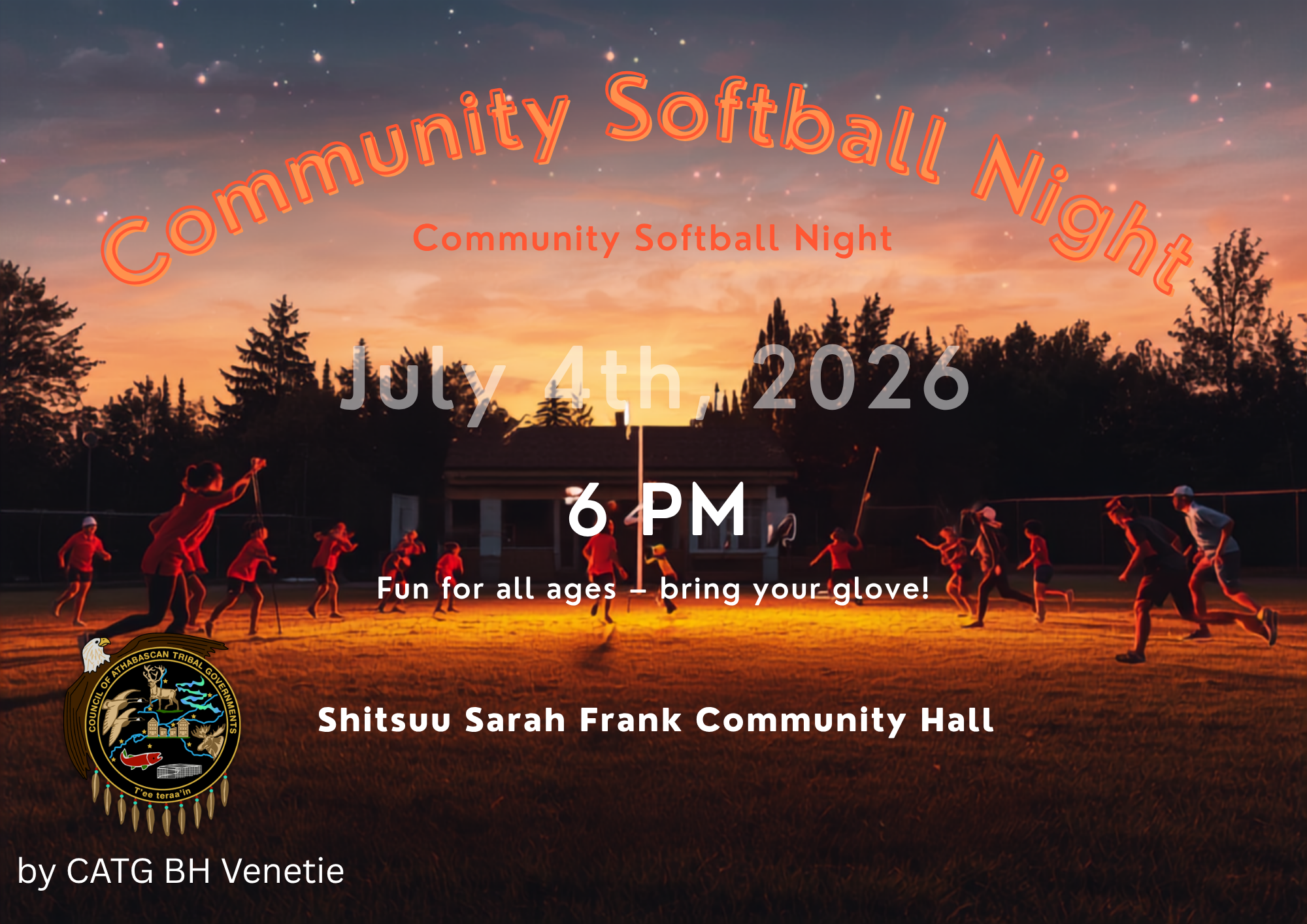 Community Softball Night in Vįįhtąįį (Venetie)