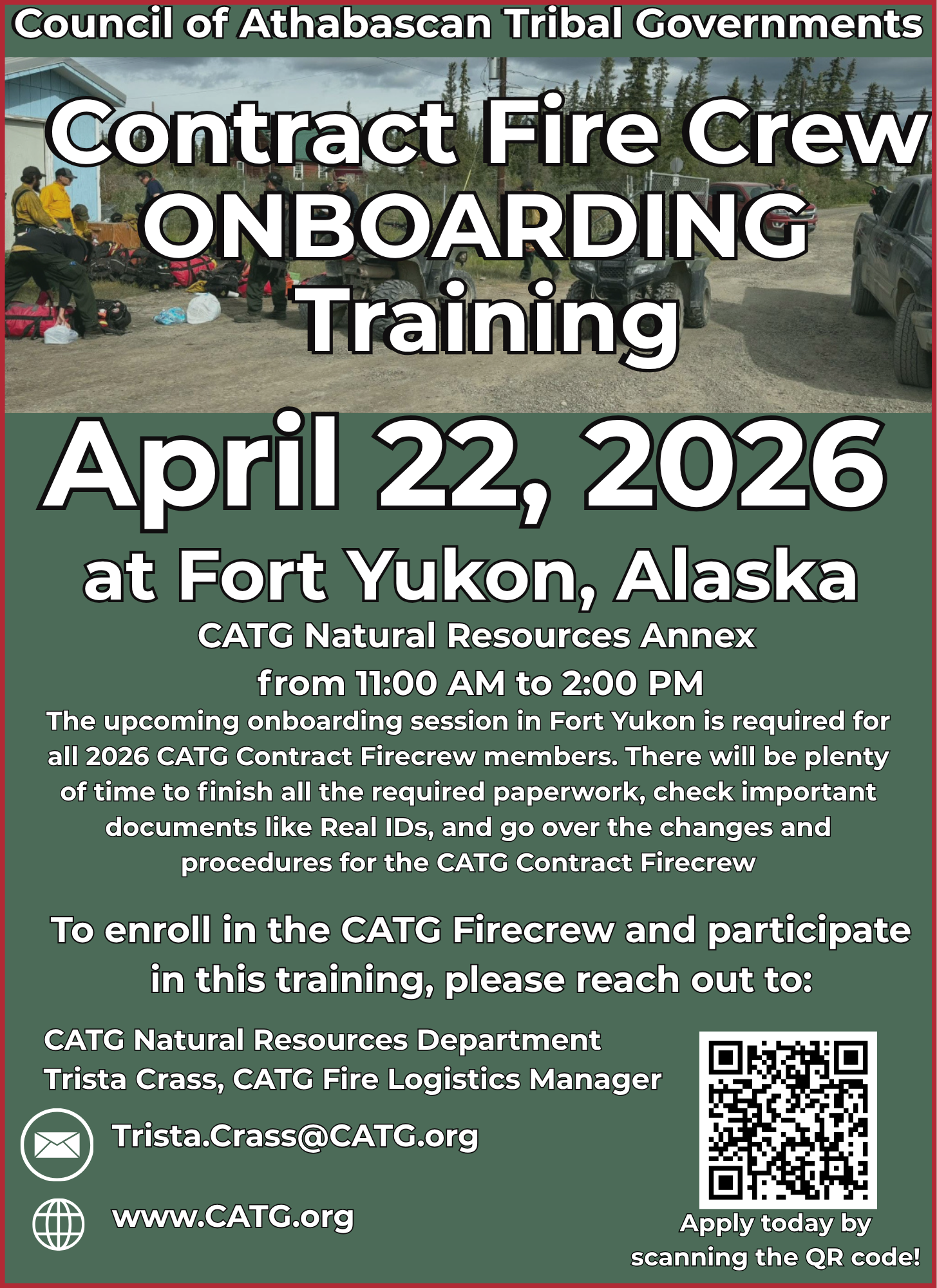 CATG Contract Fire Crew Onboarding Training in Fort Yukon