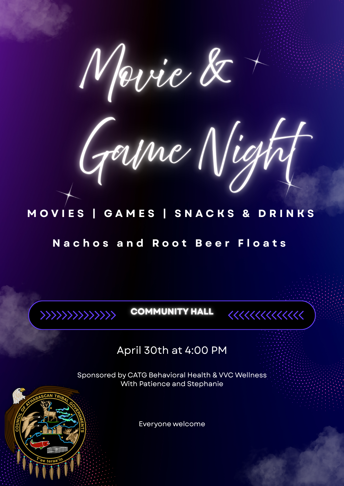 Movie and Game Night in  Vįįhtąįį 