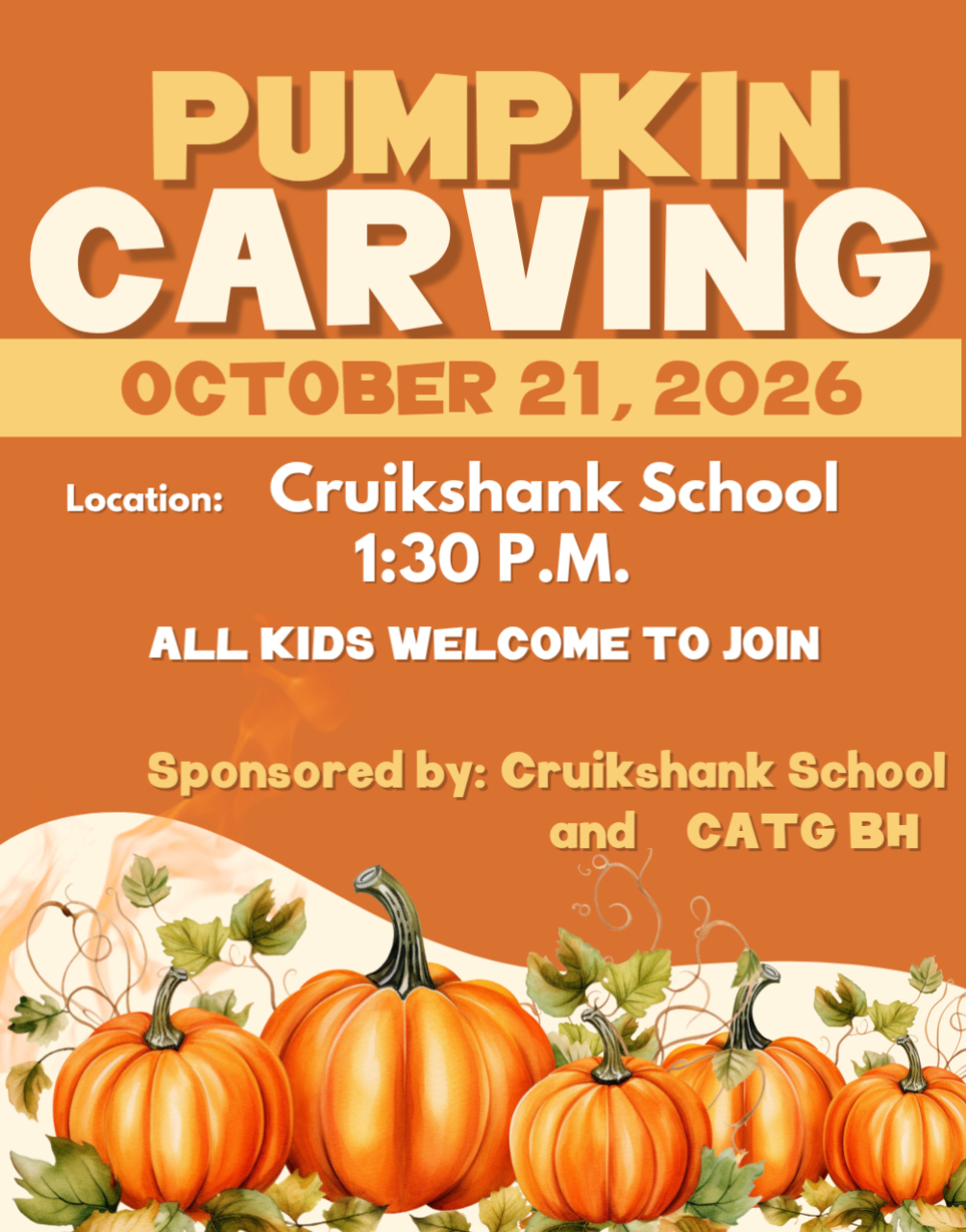 Join CATG Behavioral Health for pumpkin carving in Beaver • 10/21/26
