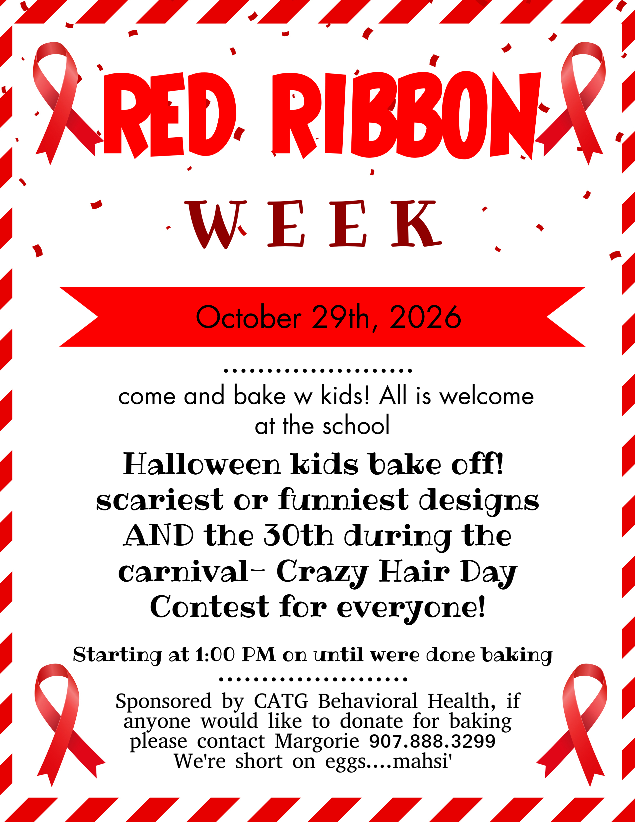 Celebrate Red Ribbon activities in Vashrąįį K'ǫǫ (Arctic Village), October 29 - 30, 2026 