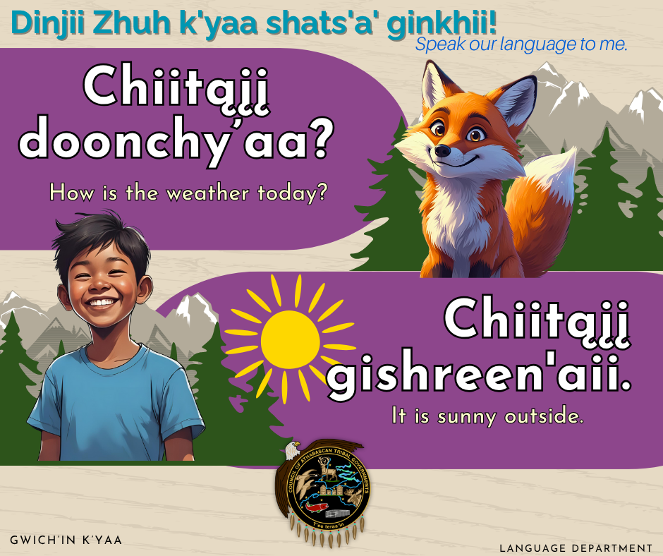 Gwich'in language learning - How is the weather today?